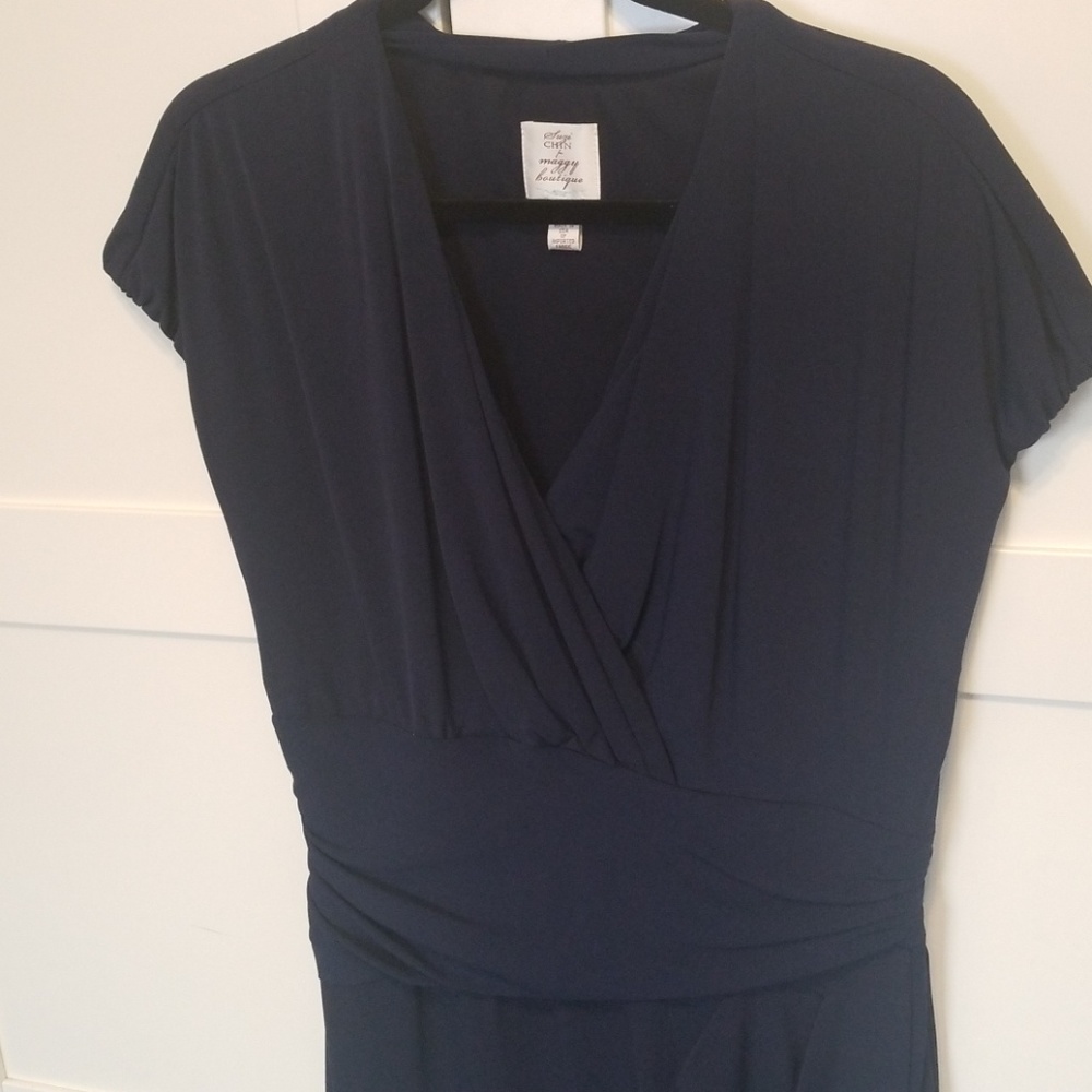 Brown faux wrap dress sz 16.